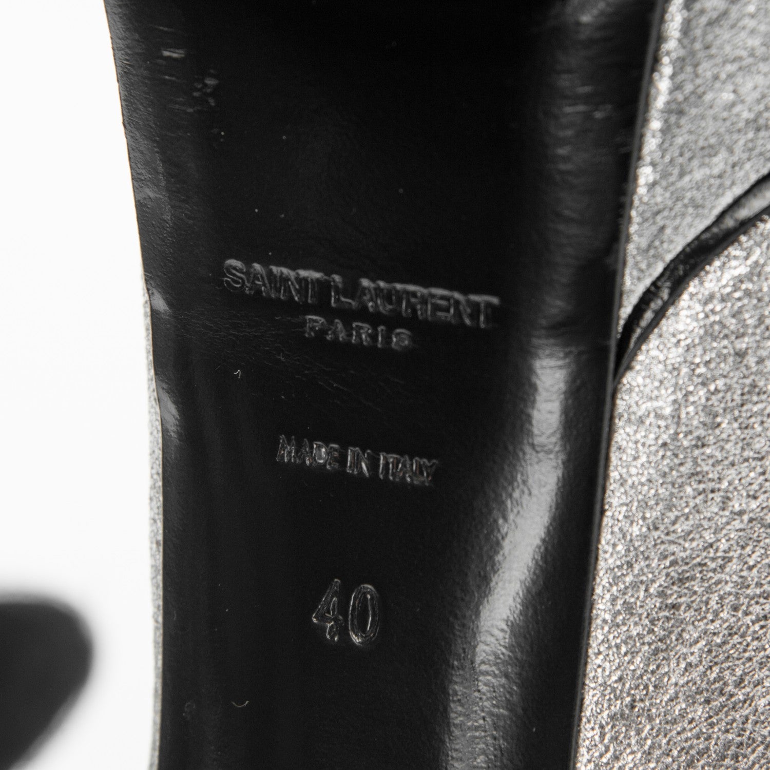 Saint Laurent Metallic Calfskin Janis 105 Pumps 40 Silver 6 of 6