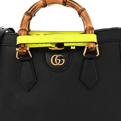 Gucci Calfskin Small Diana Tote Bag Black Yellow Fluo 8 of 14