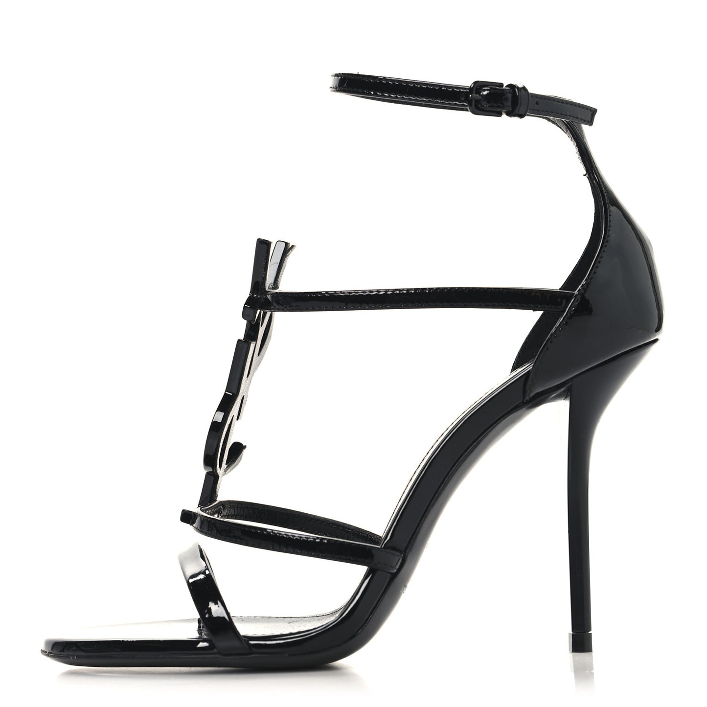 Patent Cassandra 100 Ankle Strap Sandals 35.5 Black