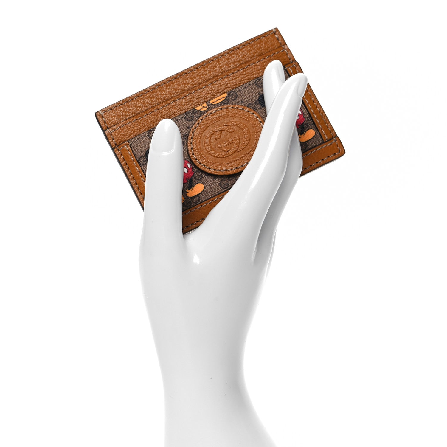 Gucci X DISNEY Mini Vintage GG Supreme Monogram Mickey Mouse Card Holder Beige Vintage Sun Oil 2 of 8