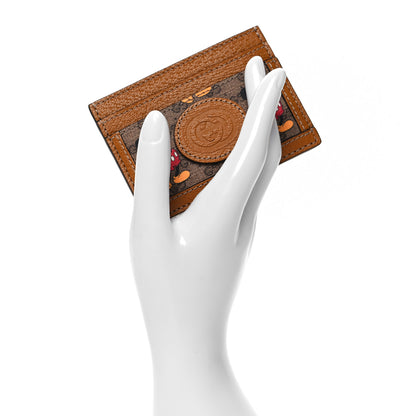 Gucci X DISNEY Mini Vintage GG Supreme Monogram Mickey Mouse Card Holder Beige Vintage Sun Oil 2 of 8