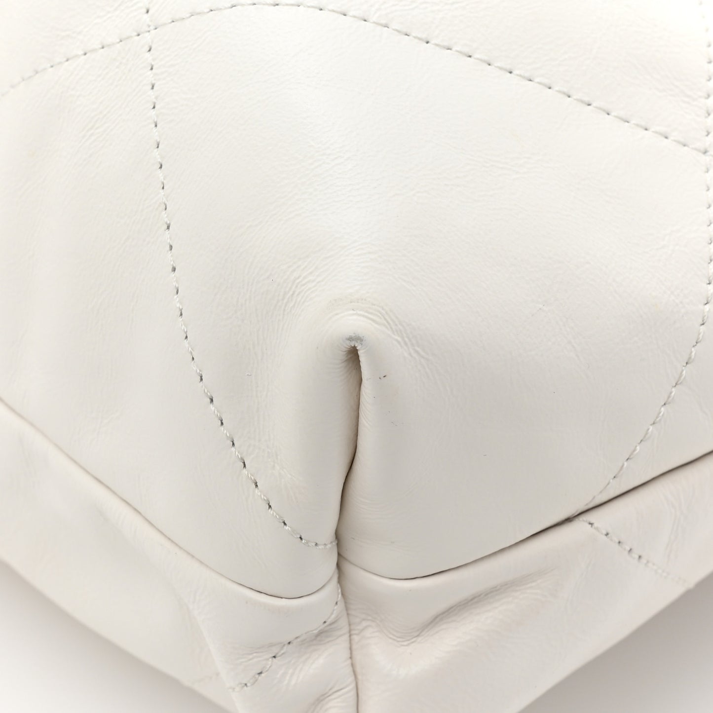 Shiny Calfskin Quilted Small Chanel 22 White