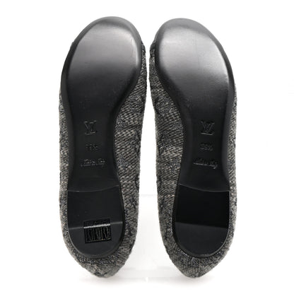 Louis Vuitton Monogram Suede Tweed Ballet Flats 39.5 Grey 6 of 9