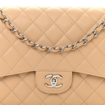 Chanel Caviar Quilted Jumbo Double Flap Beige Clair 8 of 10