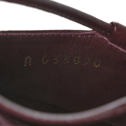 Chanel Lambskin Satin Slingback Cap Toe Bow Pumps 37 Burgundy Black 7 of 10