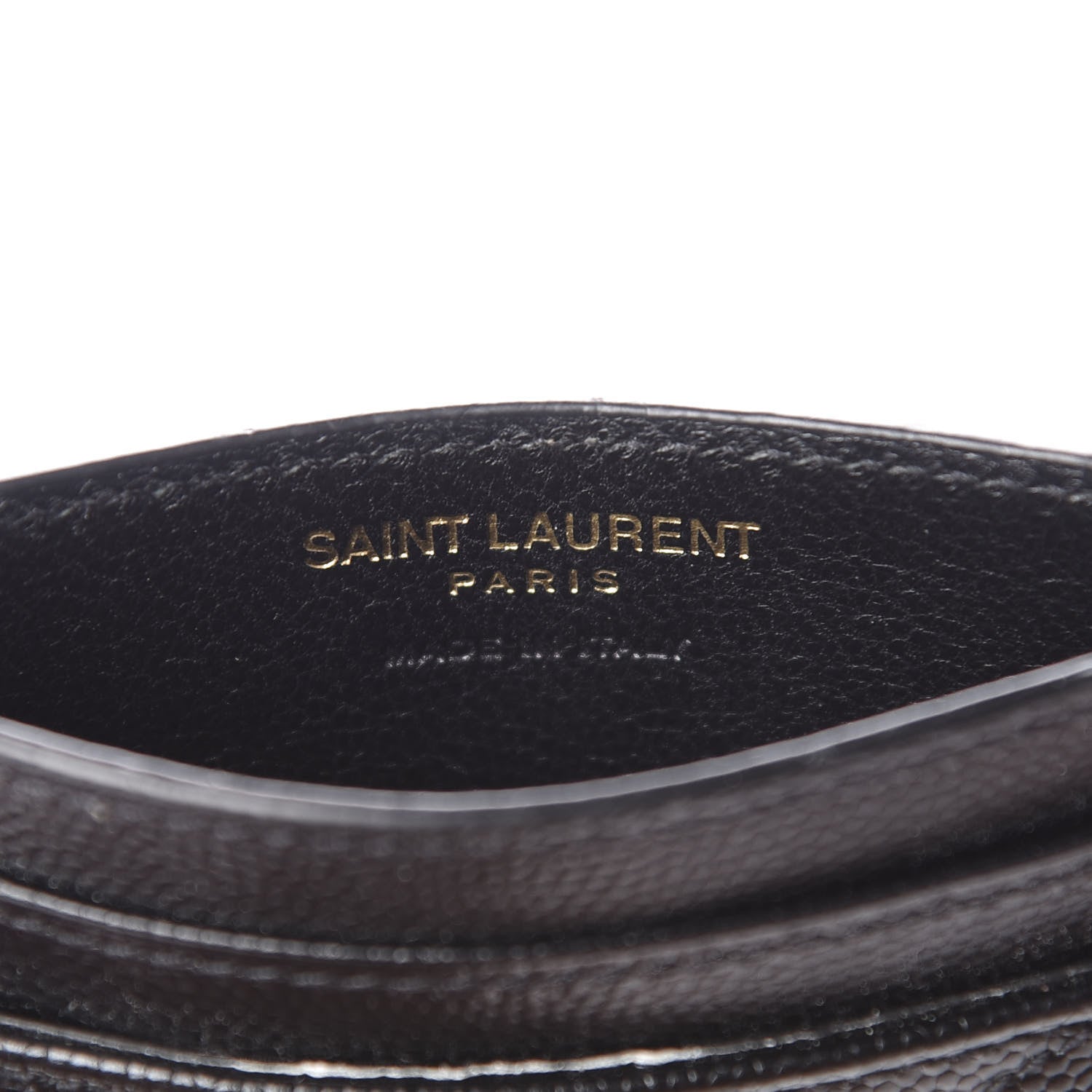 Saint Laurent Grain De Poudre Matelasse Chevron Monogram Credit Card Case Black 4 of 7