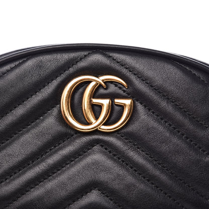 Gucci Calfskin Matelasse GG Marmont Belt Bag 85 34 Black 8 of 14