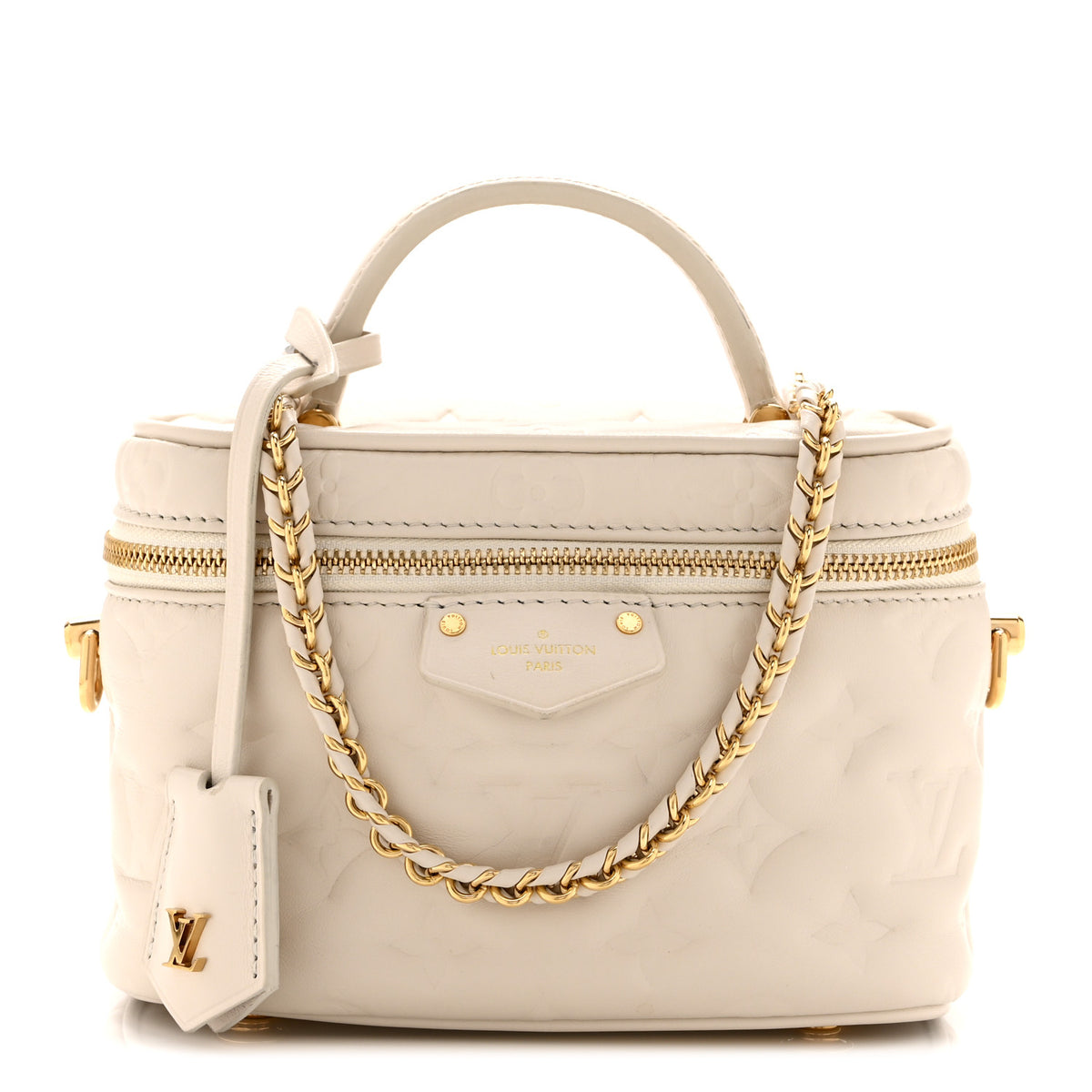 Louis Vuitton Lambskin Embossed Monogram Coussin Vanity PM  Cream 1 of 10