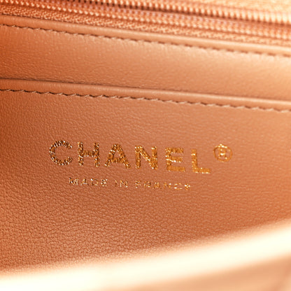 Chanel Lambskin Quilted Mini Top Handle Rectangular Flap Beige 7 of 12