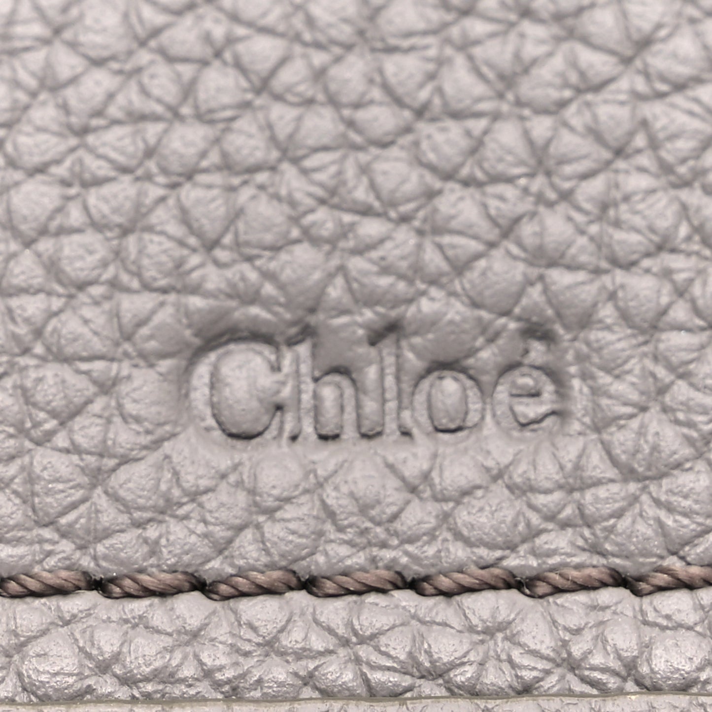 Grained Calfskin Marcie Square Wallet Cashmere Grey