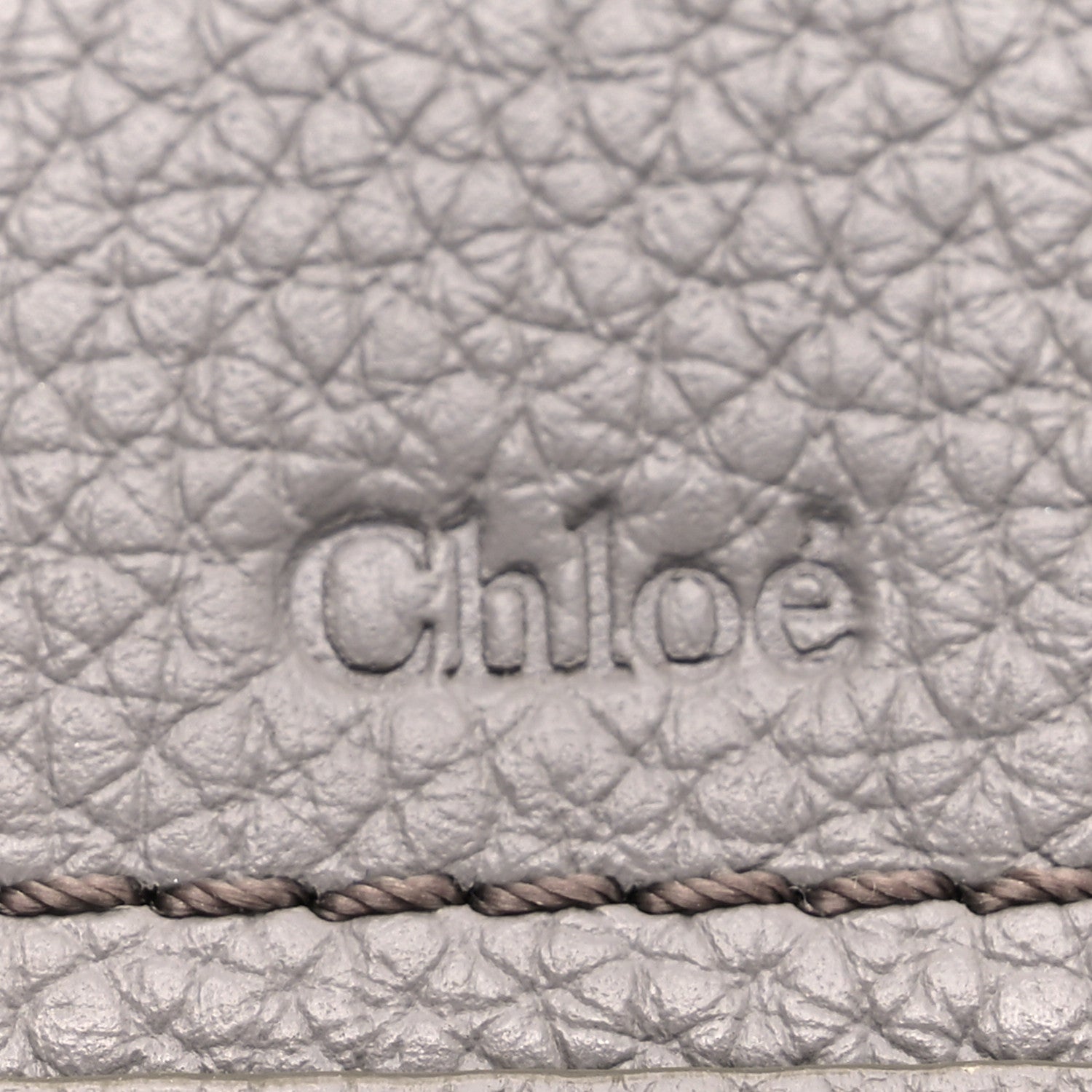 Chloe Grained Calfskin Marcie Square Wallet Cashmere Grey 7 of 10