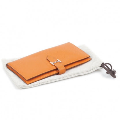Hermes Chevre Mysore Bearn Wallet Orange 10 of 10