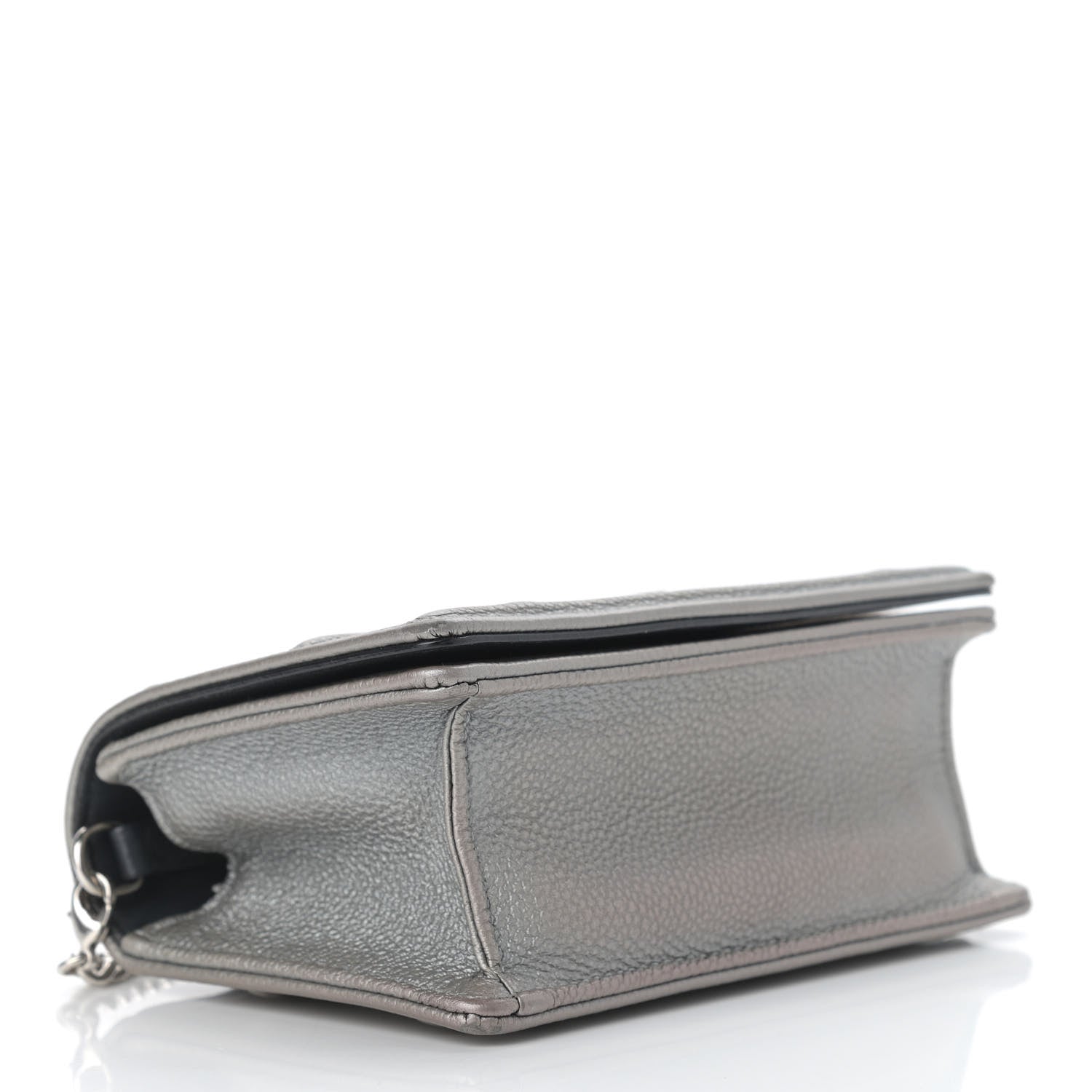 Christian Dior Metallic Grained Calfskin Baby Diorama Flap Bag Grey 3 of 10