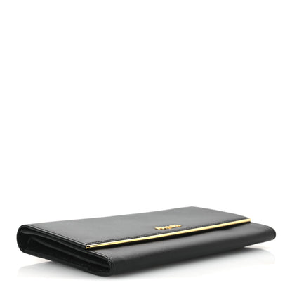 Prada Saffiano Metal Bar Flap Wallet Black 4 of 9