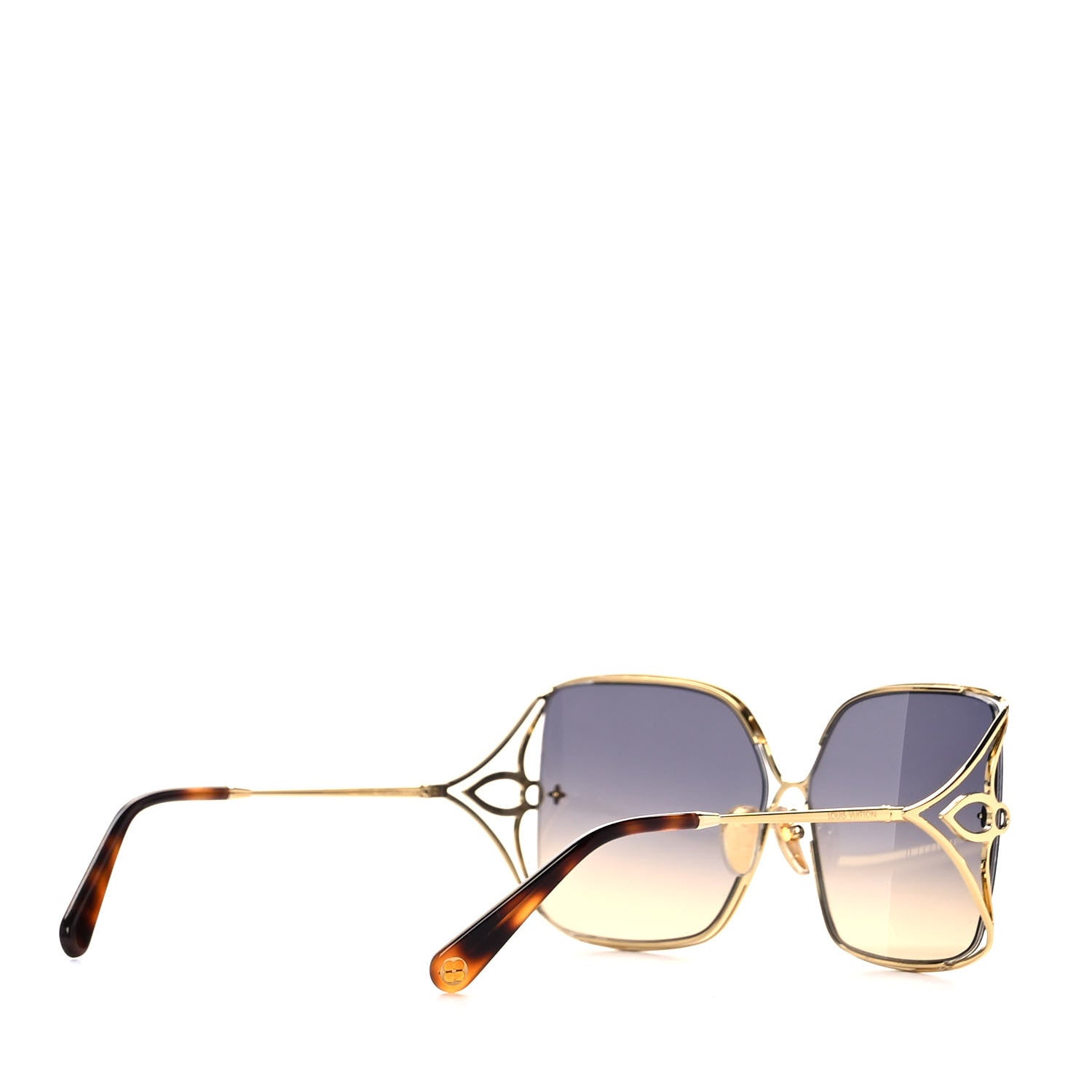 Louis Vuitton LV Petal Square Sunglasses Blue Gold 4 of 8