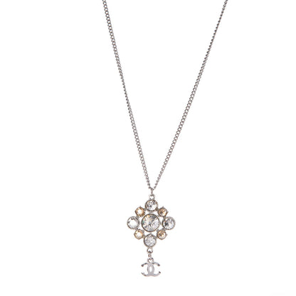 Chanel Crystal CC Necklace Silver 1 of 5