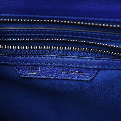 Celine Drummed Calfskin Micro Luggage Indigo 5 of 10
