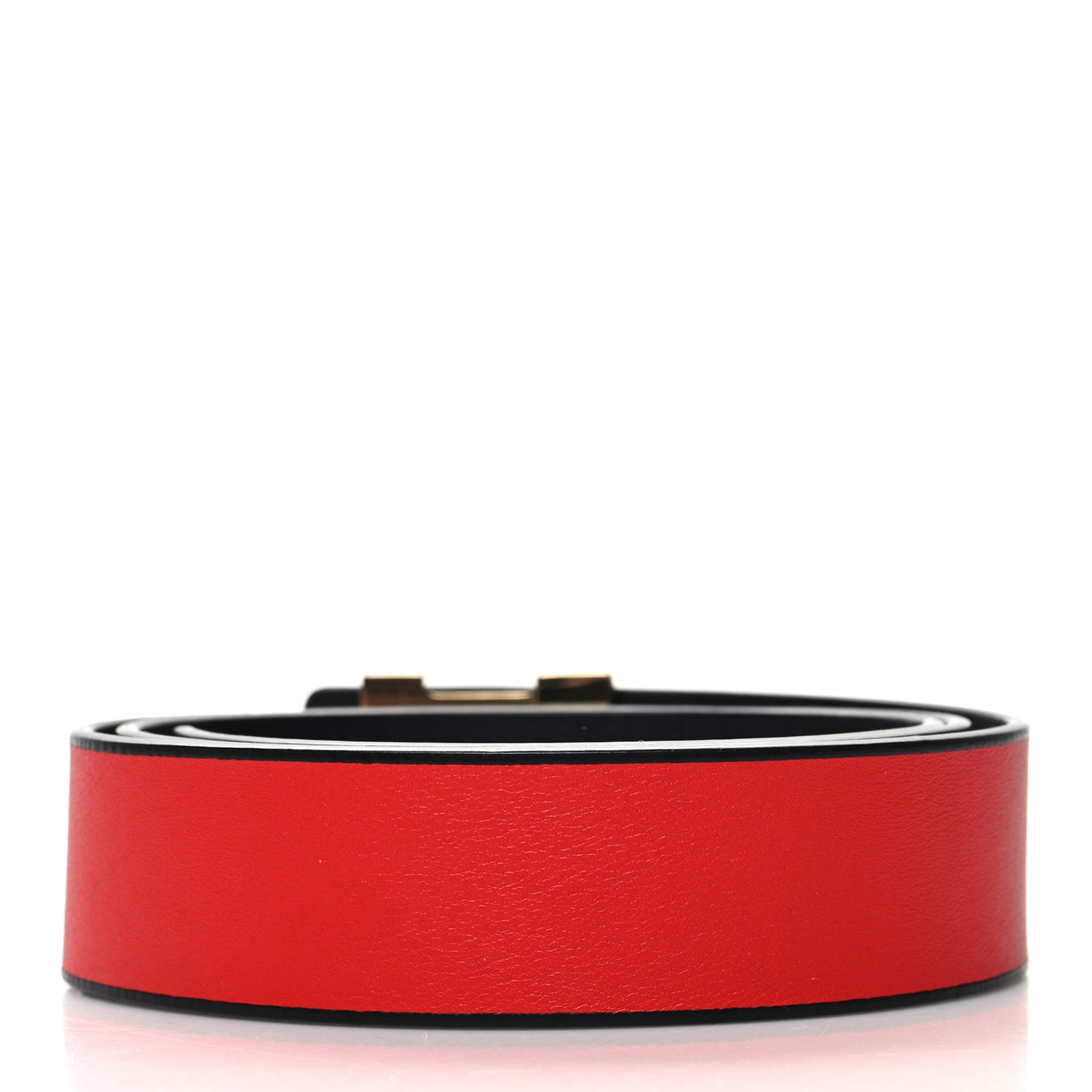 Calfskin 40mm LV Initiales Belt 90 36 Coquelicot Black