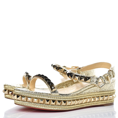 Christian Louboutin Specchio Vintage Cataclou 60 Platform Sandals 36 Platine Light Gold 3 of 8