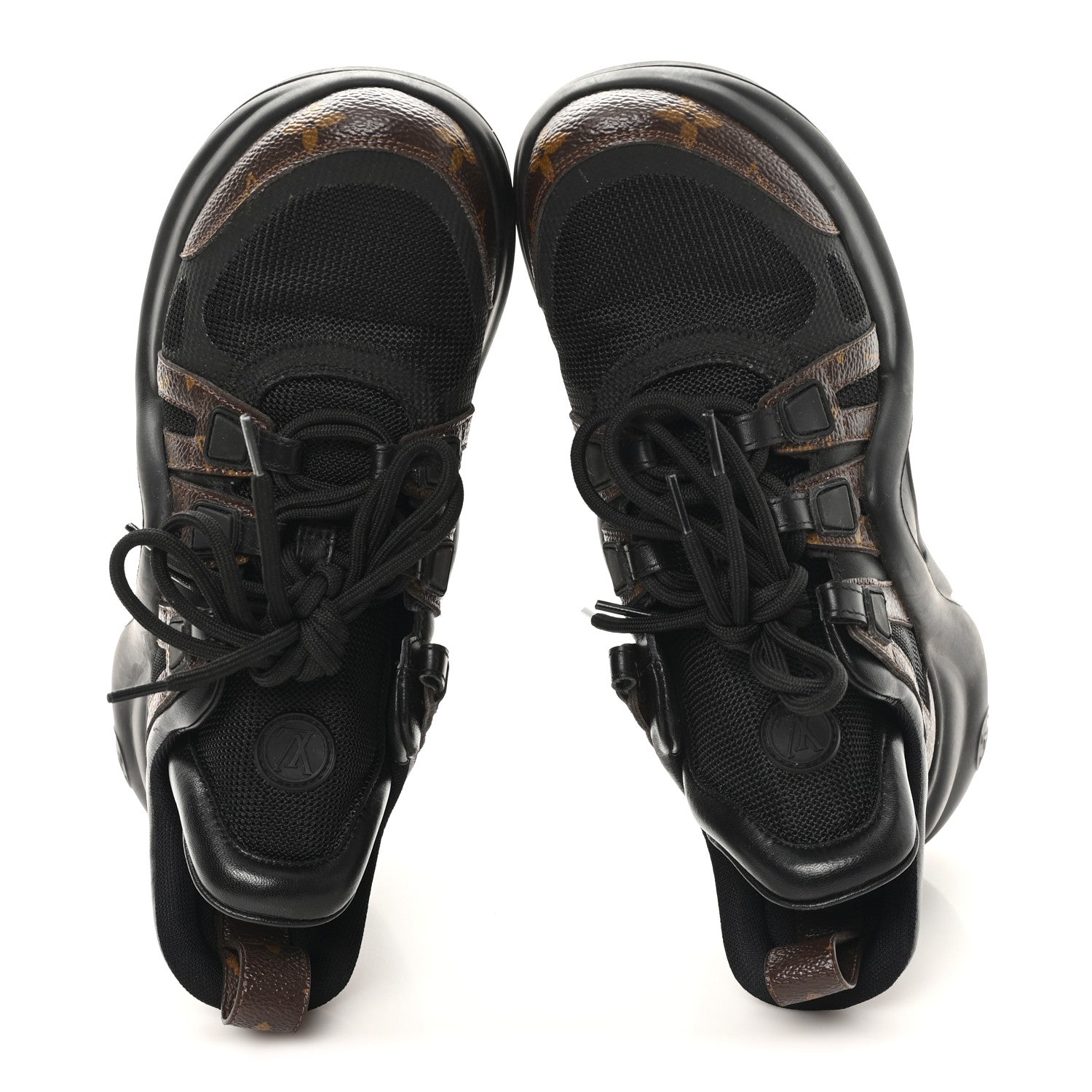 Louis Vuitton Calfskin Patent Monogram LV Archlight Sneakers 37.5 Black 5 of 9