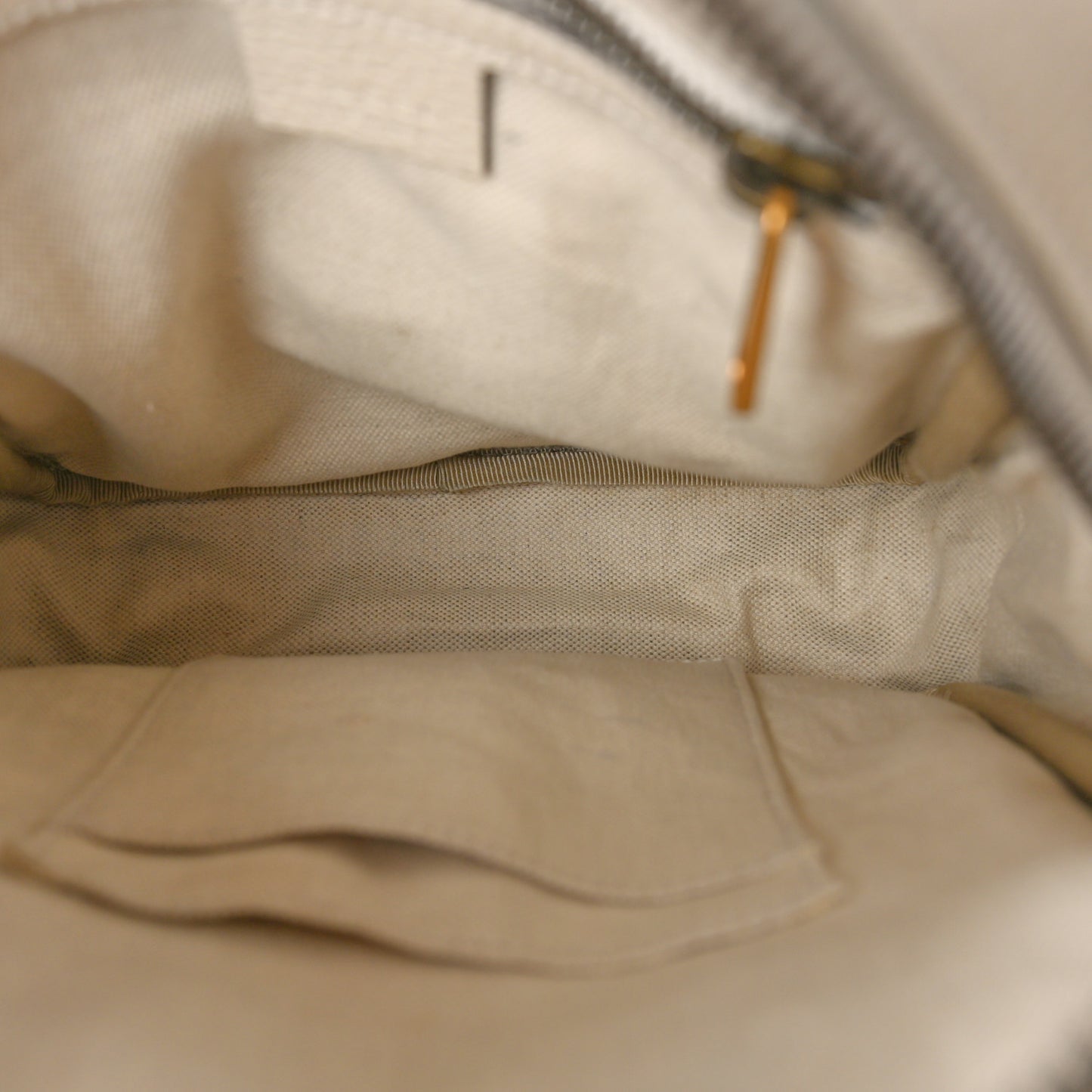Grained Calfskin Logo Messenger Bag White