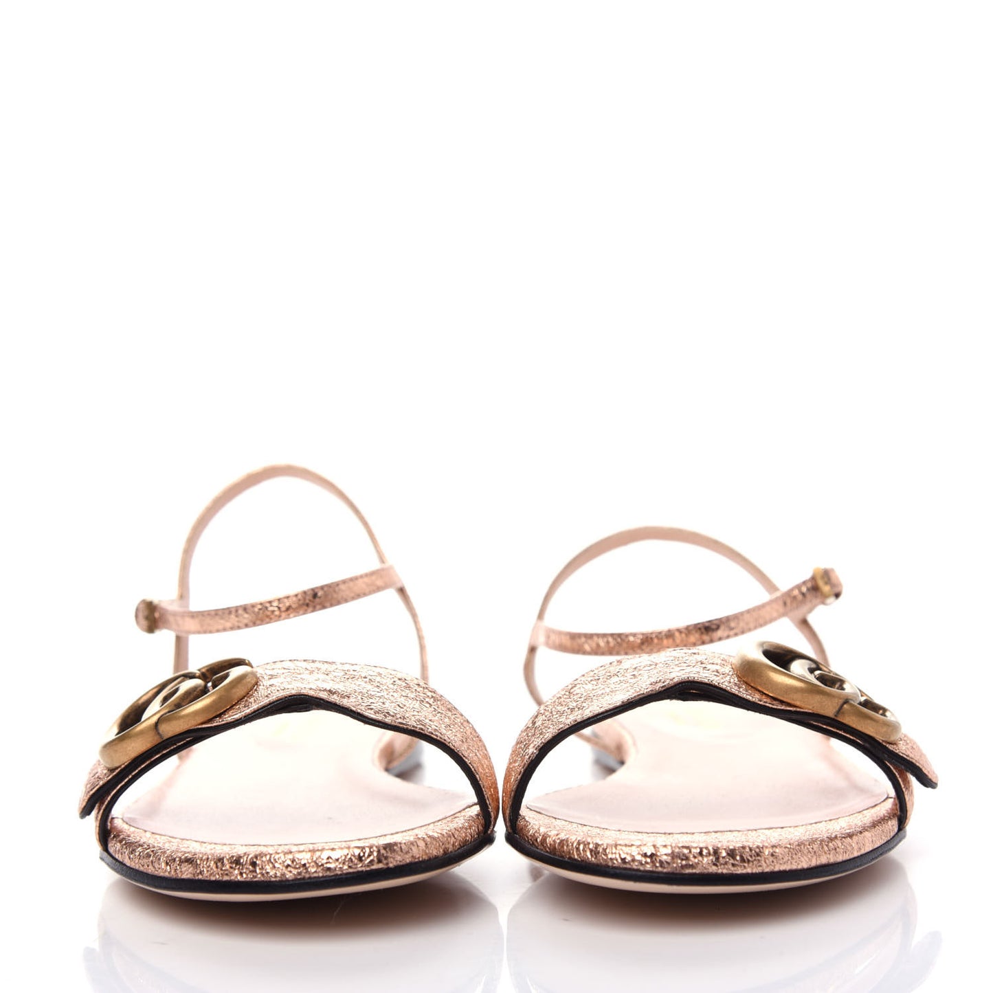 Galassia GG Marmont Ankle Wrap Flat Sandals 35 Salmone