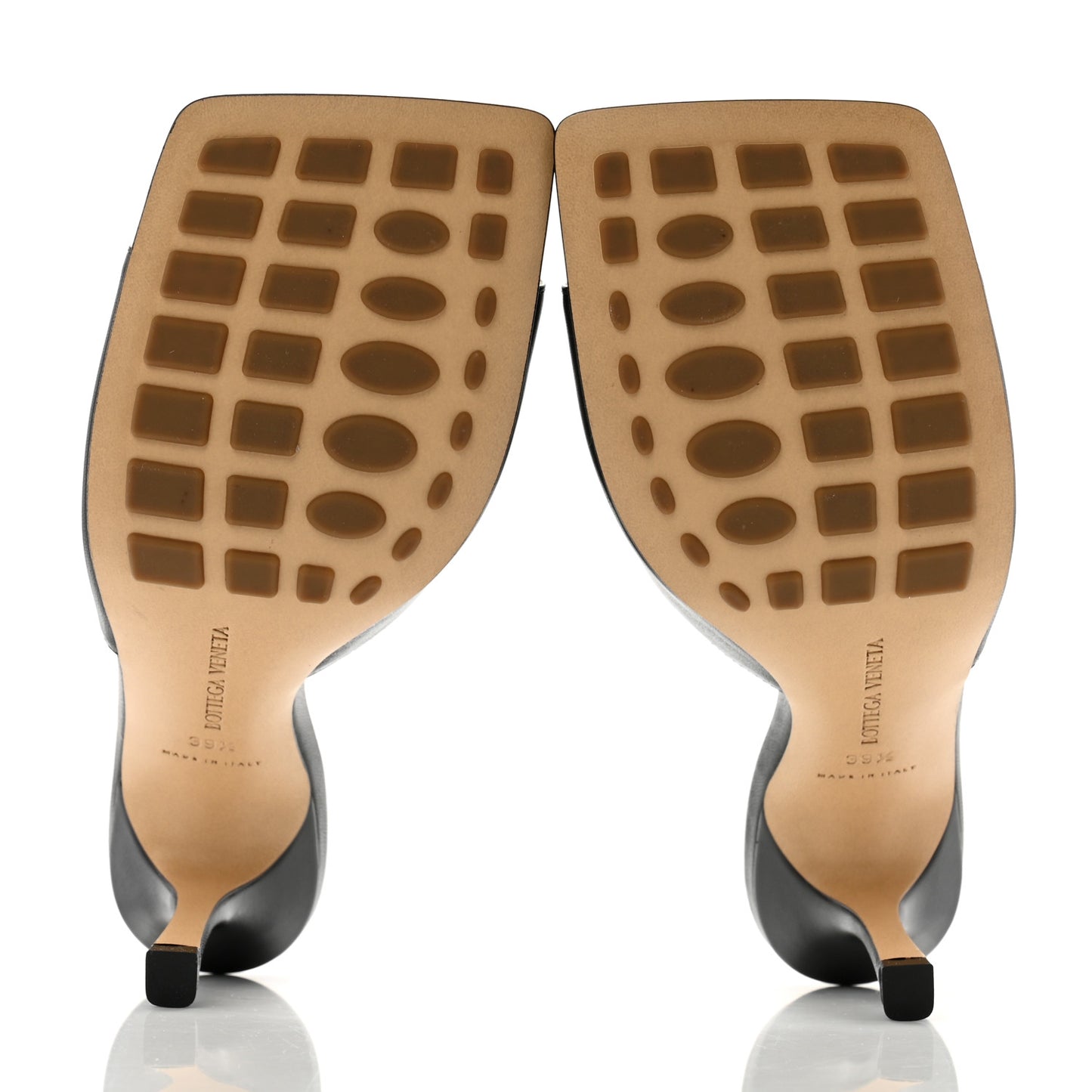 Lambskin Stretch Mule Sandals 39.5 Black