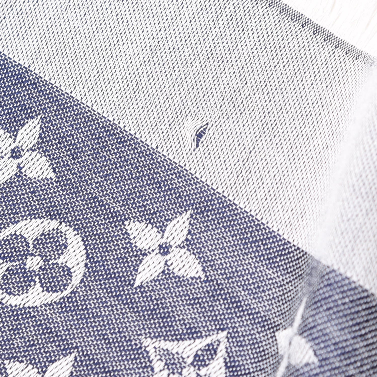Louis Vuitton Wool Silk Monogram Denim Shawl Blue 5 of 5