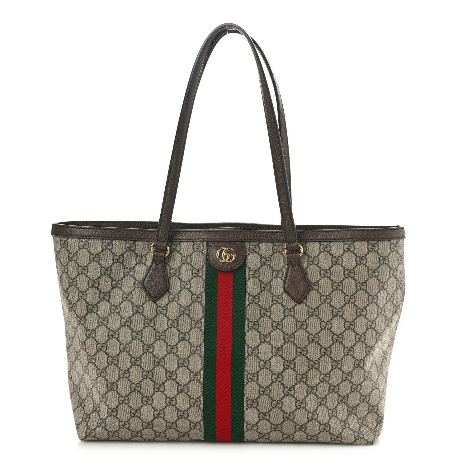 Gucci GG Supreme Monogram Medium Ophidia Shopping Tote Brown 1 of 11