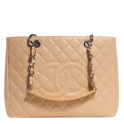 Chanel Caviar Quilted Grand Shopping Tote GST Beige Clair 1 of 7