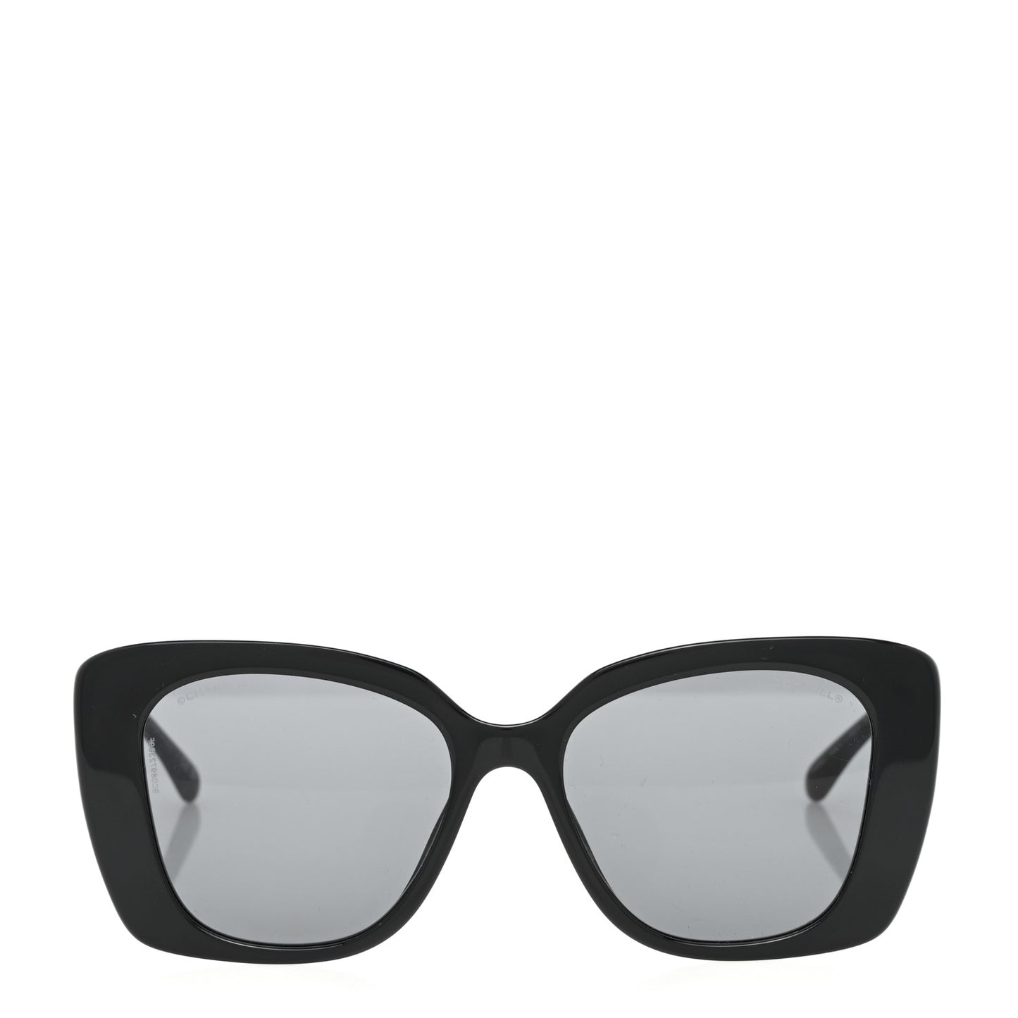 Acetate Strass Square Sunglasses 5422-B Black White