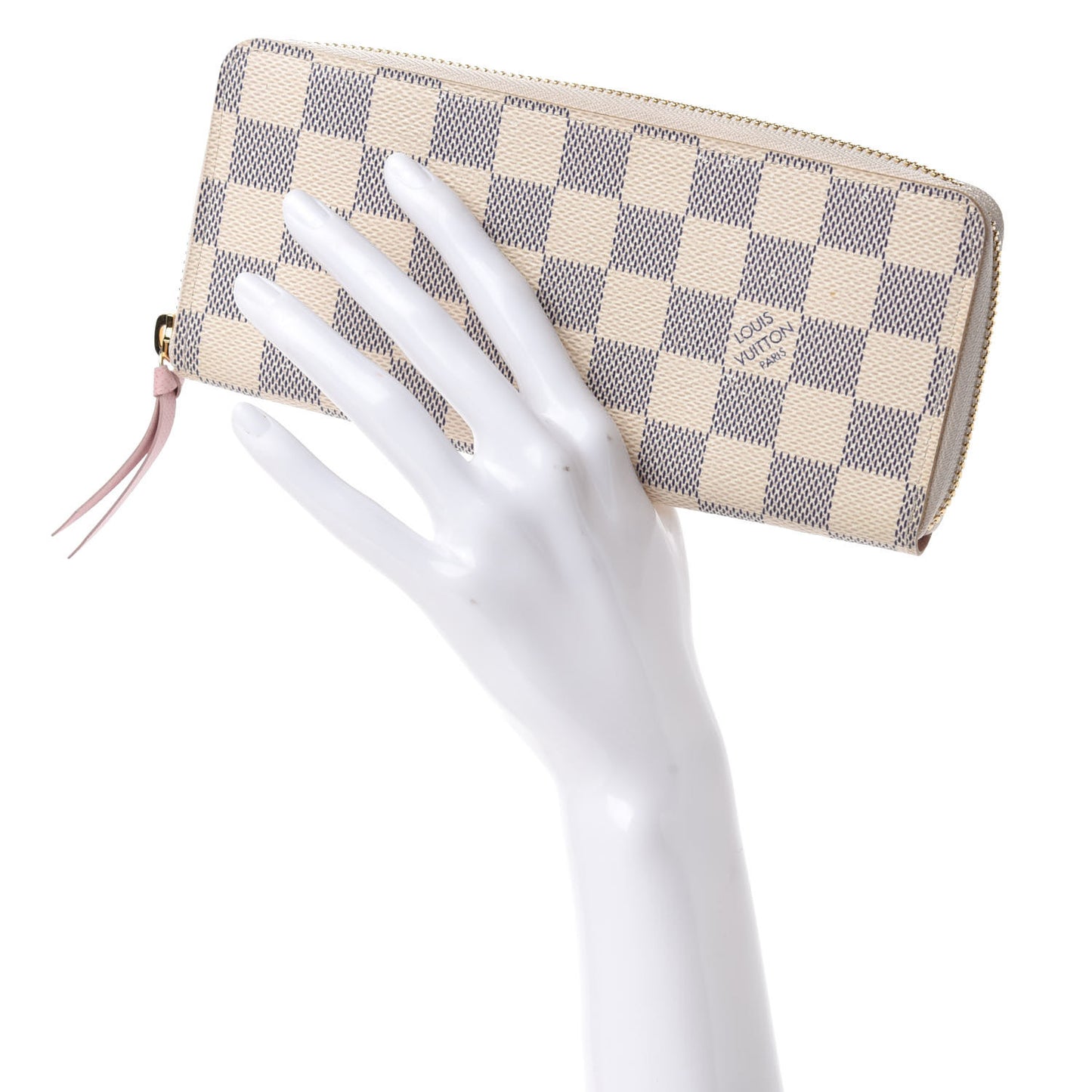 Damier Azur Clemence Wallet Rose Ballerine