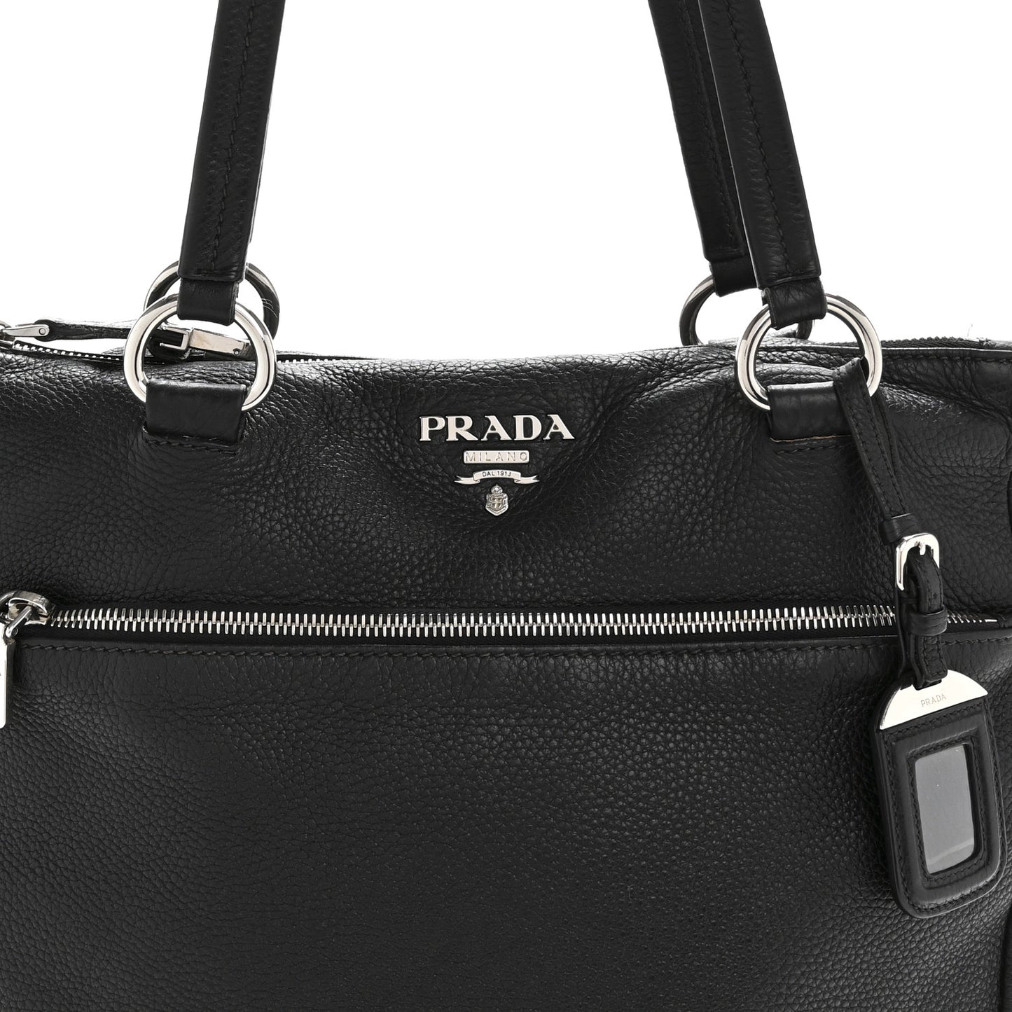 Vitello Daino Shopping Tote Black