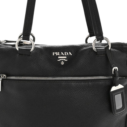 Prada Vitello Daino Shopping Tote Black 9 of 17