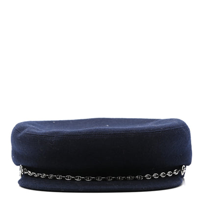 Hermes Cashmere Womens Belle-Ile Cap 56 Navy 3 of 6