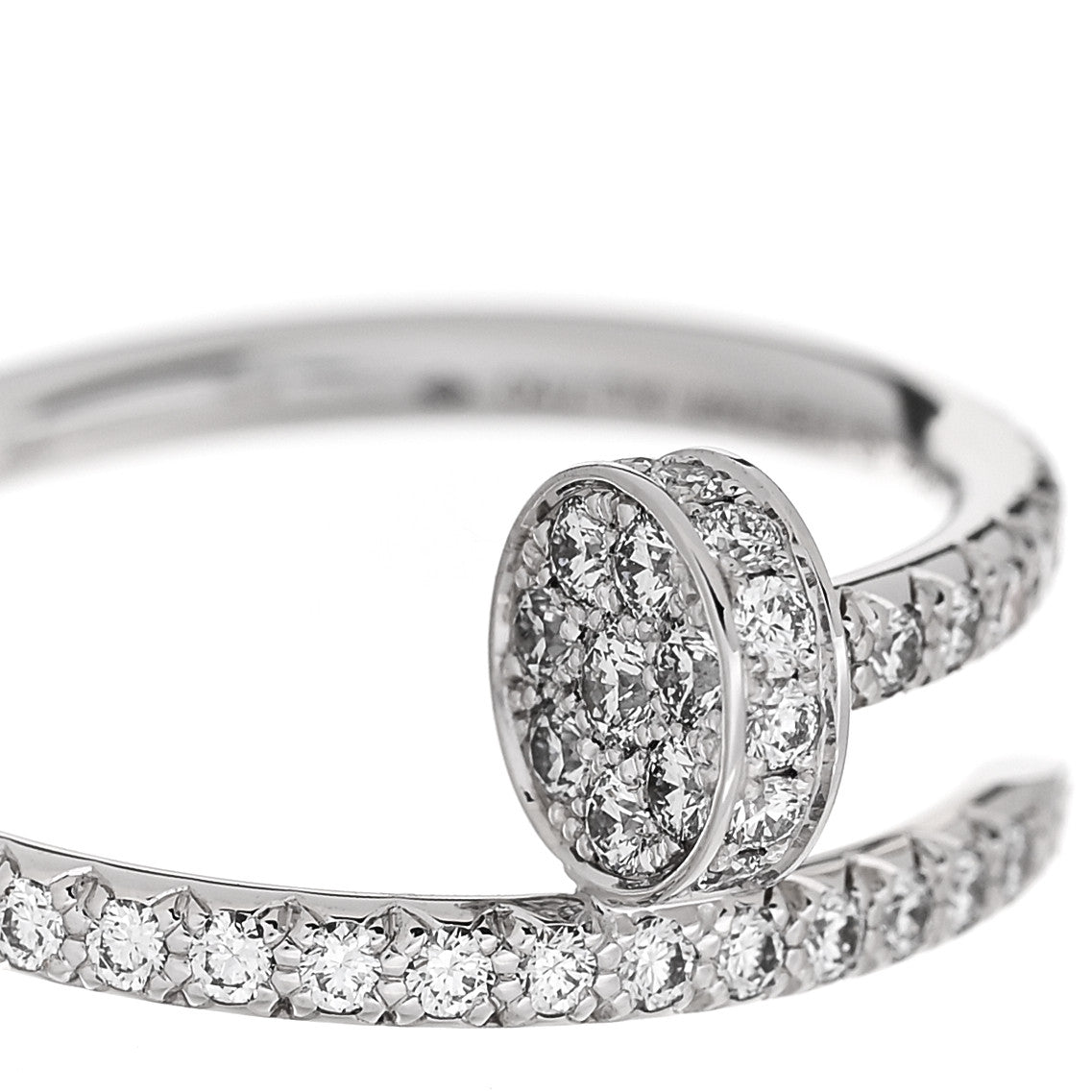 18K White Gold Diamond Juste Un Clou Paved Ring 49 5