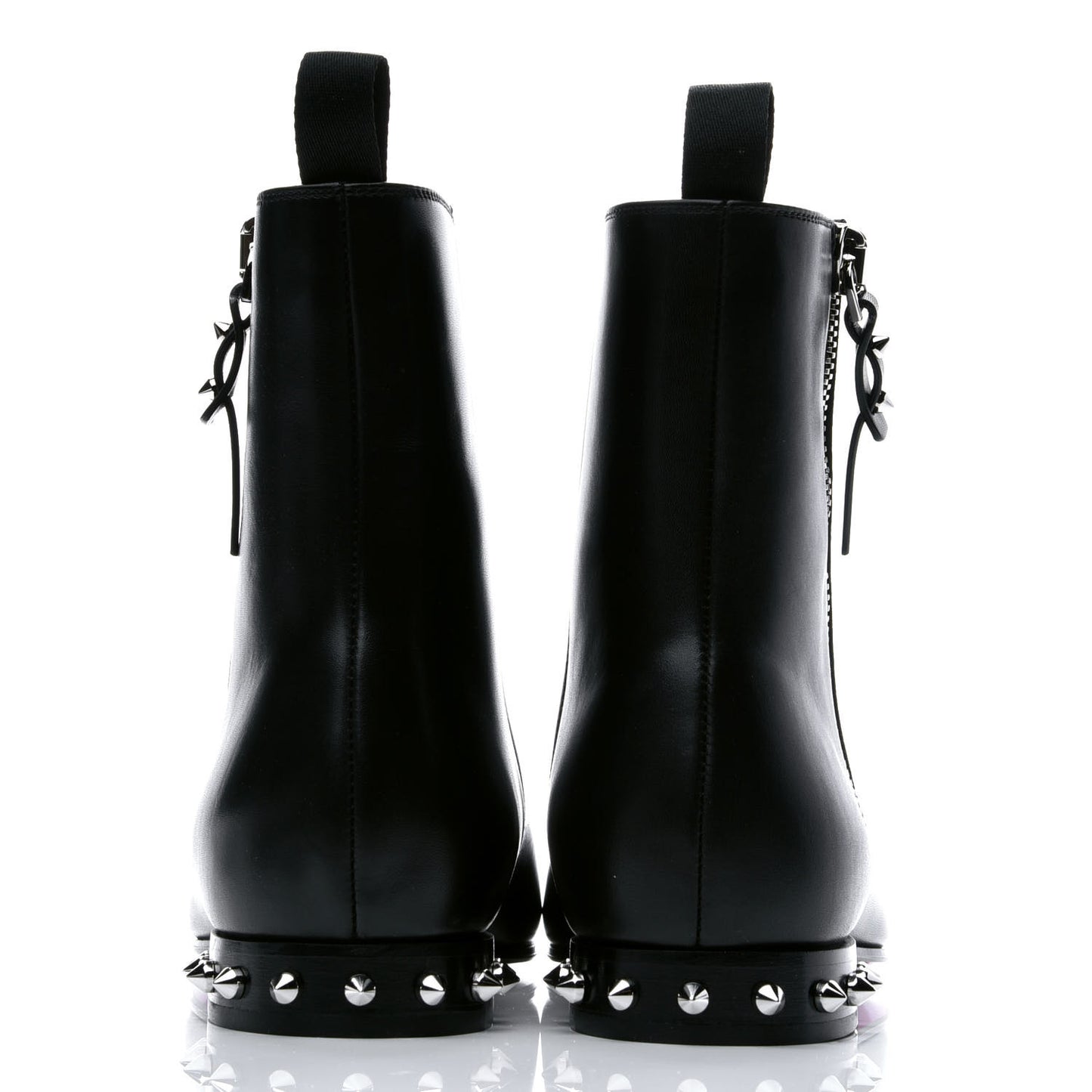 Calfskin Spikes Roadirik Flat Boots 41 Black