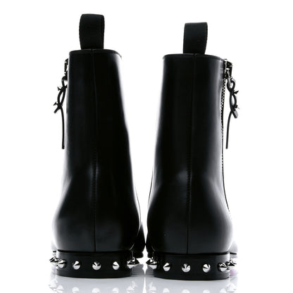 Christian Louboutin Calfskin Spikes Roadirik Flat Boots 41 Black 5 of 9