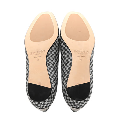 Jimmy Choo Glitter Houndstooth Wheel Weekend Slipper 38 Black Silver 6 of 13