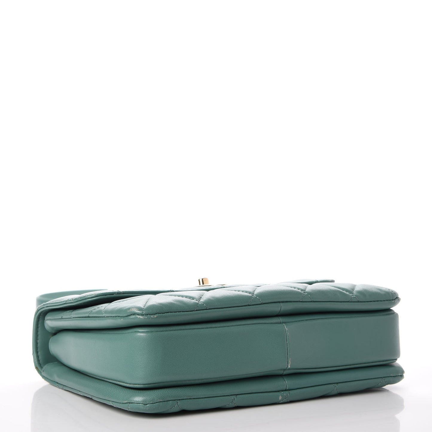 Lambskin Quilted Small Trendy CC Flap Dual Handle Bag Light Green