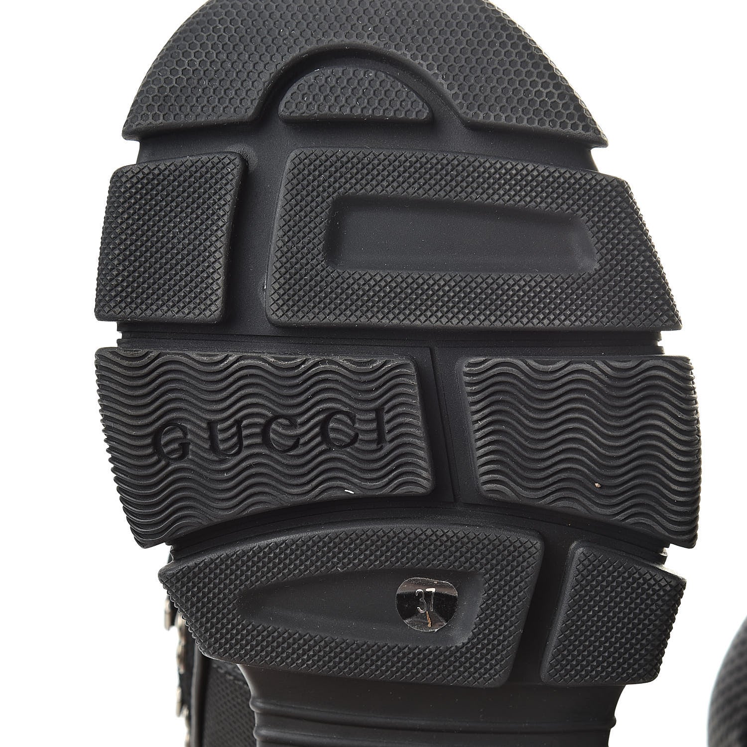 Gucci X SEGA Calfskin Suede Technical Canvas Womens Flashtrek High-Top Sneakers 37 Black 6 of 8