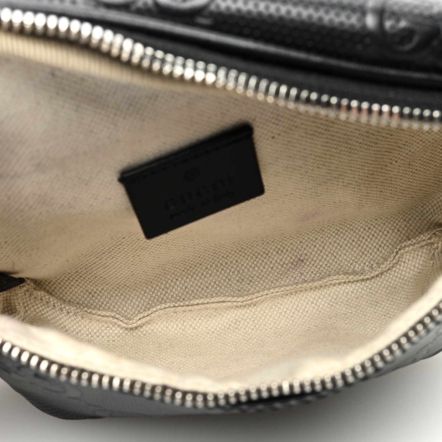 Calfskin GG Tennis Embossed Belt Bag Black