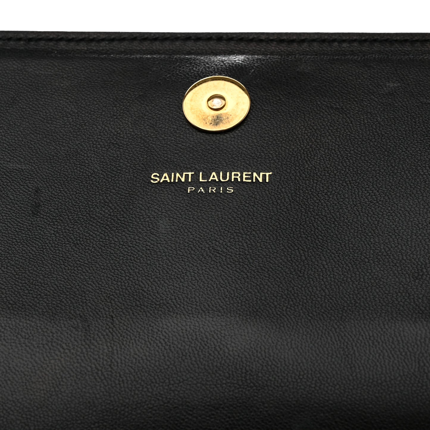 Suede Classic Monogram Cassandre Clutch Clutch Black