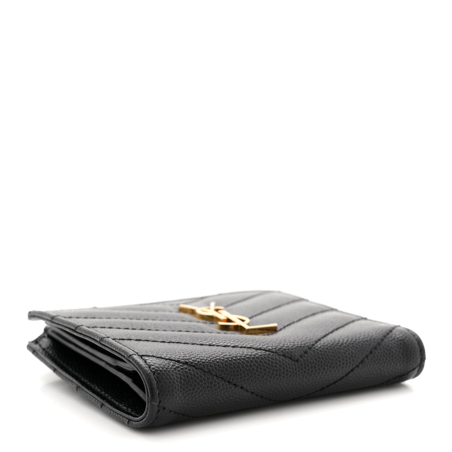 Grain De Poudre Matelasse Chevron Monogram Zipped Card Case Black