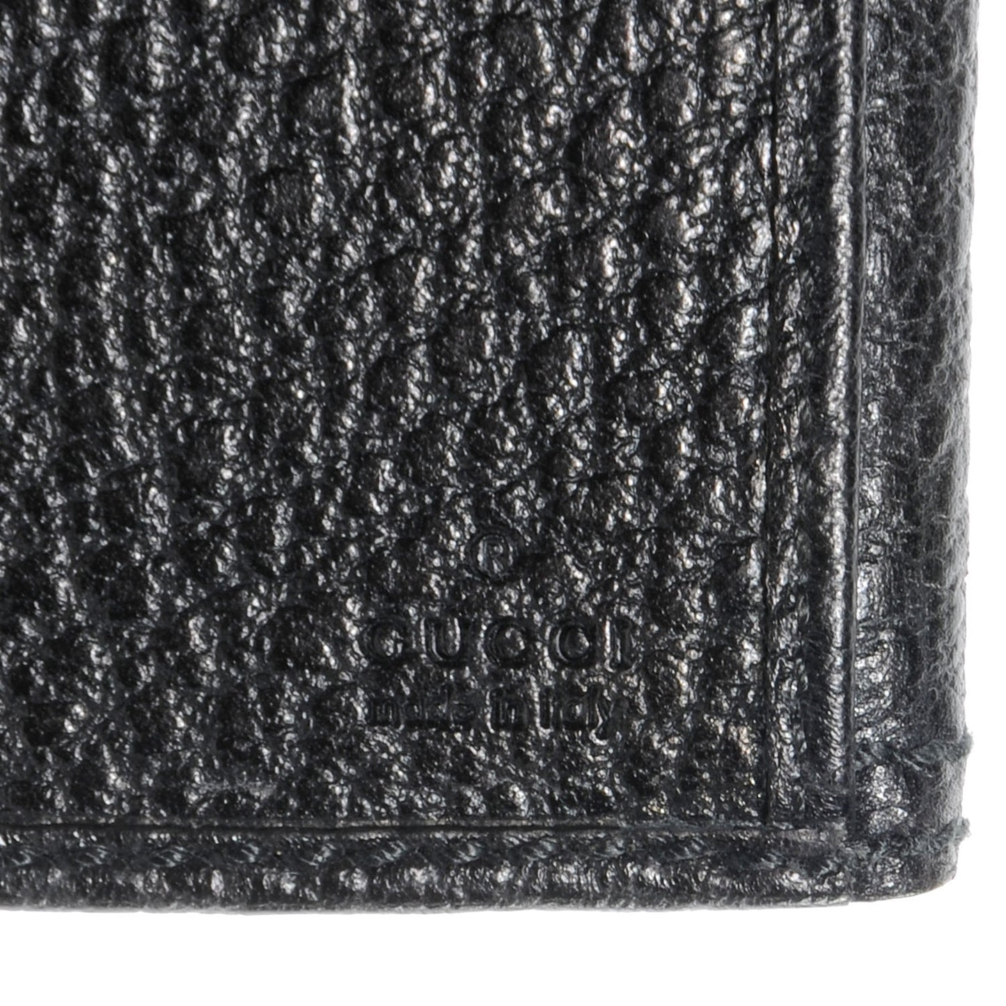 Leather GG Bamboo Long Wallet Black