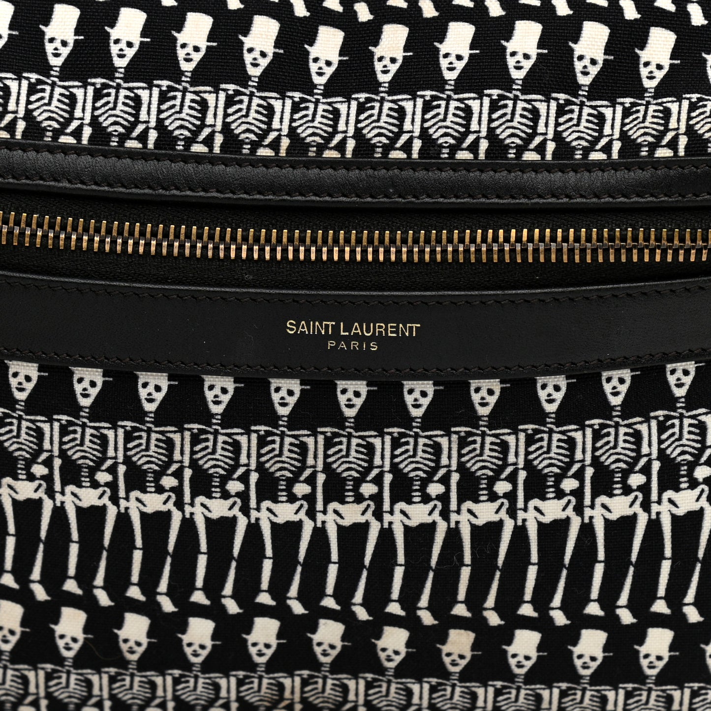 Nylon City Skeleton Print Backpack Black White