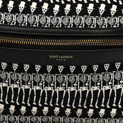 Saint Laurent Nylon City Skeleton Print Backpack Black White 6 of 10