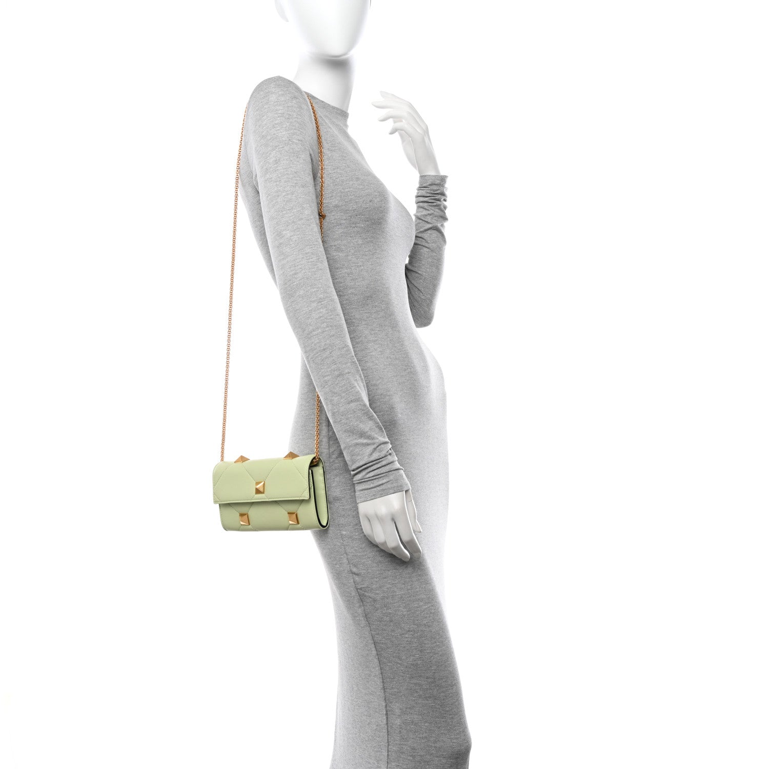 Valentino Garavani Nappa Roman Stud Wallet on Chain Ambrosia 2 of 11