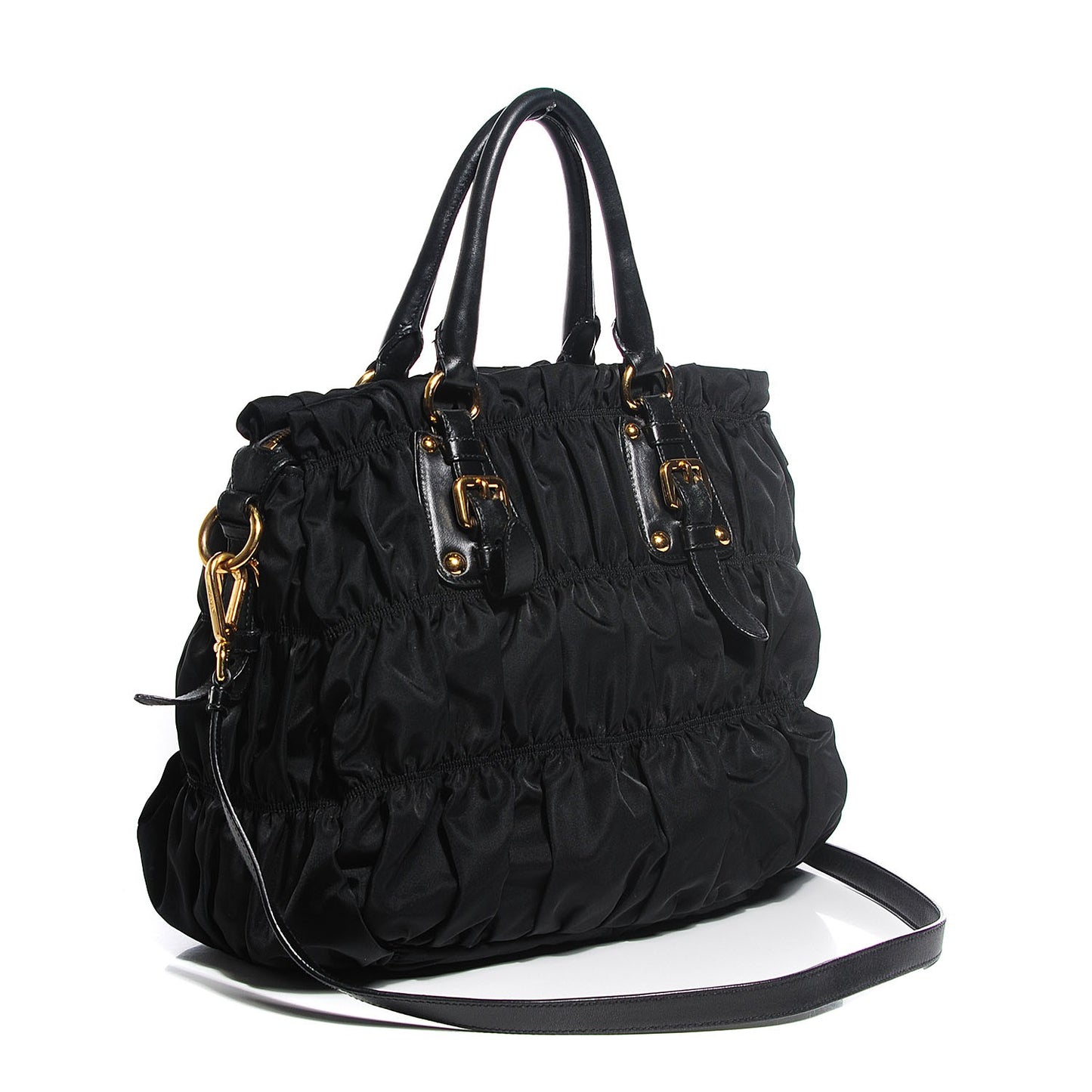 Tessuto Nylon Gaufre Tote Nero Black