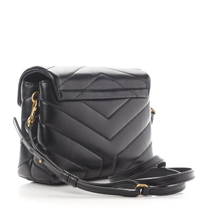 Saint Laurent Calfskin Y Quilted Monogram Toy Loulou Crossbody Bag Black 2 of 9
